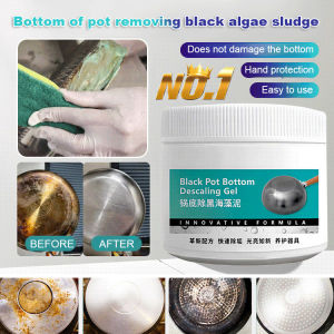 [Stain Removal Gentle on Hands] Stain Removing and Blackening Removing Seaweed Mud Gel Pot Bottom Black Remover Burnt-On Residue Cleaner Pot Stain Eliminator