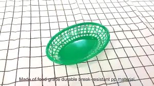 12Pcs Food Basket Plastic Fast Food Serving Tray Oval Platter For Burger Nachos Fries Hotdog