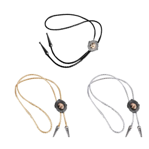 Bolo Tie cho nam giới phong cách cao Bồi Miền Tây Cà Vạt với hợp kim đầu ngựa khóa quý ông Phụ kiện trang phục halloween