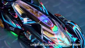 Xe ô tô thể thao điều khiển từ xa mạ điện laser nhiều màu sắc cho trẻ em sử dụng pin sạc