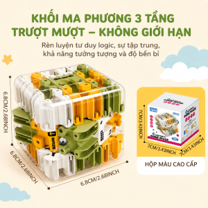 BT Khối Rubik mê cung 3D bậc ba kèn rèn luyện tư duy không gian đồ chơi giáo dục sớm cho trẻ phát triển trí tuệ lăn di chuyển vui chơi