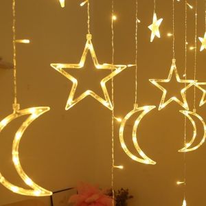 4M 138LED Elk Star Curtain  Home Garden Christmas Wedding Part String Lights with 8 Modes for Outdoor