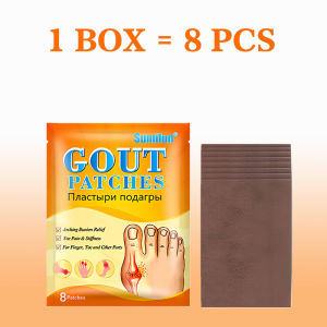 BUY 1 TAKE 2 Gout Patch for Rayuma Foot Hand and Joint Knee Pain Uric Acid Promote Blood Circulation Gout Treatment Pain Relief Improve Sleep Patch 8PCS/BOX