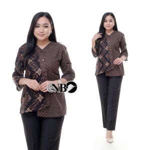 [ BISA COD ] Blouse atasan Batik Kombinasi wanita Kekinian Terlaris bahan katun