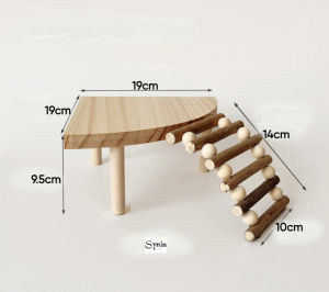 🇸🇬 Wooden Hamster Climbing Platform: Multifunctional Ladder for Small Pets
