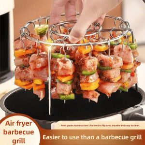 Rak Pemanggang Stainless Grill Rack for Air Fryer & Steamboat BBQ- Multi-Use Outdoor Cooking