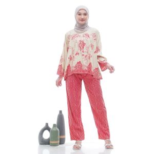 Setelan One Set Dinana Garis |Setelan Terbaru 2024 | Setelan Trendy Wanita