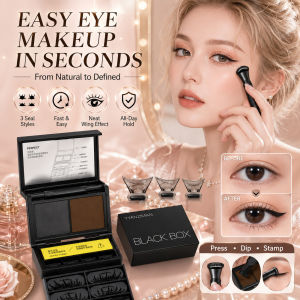 3 In 1 Eyeliner Eyebrow Stamp Makeup Kit Eye Makeup Tool Quick Easy Application Eye Beauty Applicator Perfect Eye Look Tool Beginner Makeup Essential Home Use