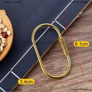 [COD] Fashion Change Simple Copper Keychain With Screw Lock D-shape Hooks Key Ring Carabiner Buckles Clip D-Type Waist Hanging Key Holder Accessories