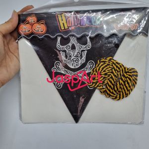 BANNER SEGITIGA HALLOWEEN DEKORASI RUMAH BANNER TARIK