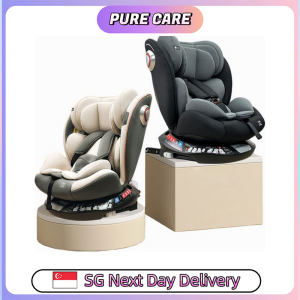 【Pure Care】 360° Rotating Baby Car Seat | 5-Point Safety Belt | Kids 0-12 | AdjustableHeadrest