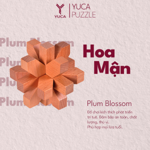 Đồ chơi khóa gỗ Plum Blossom Yuca Puzzle - Hoa mận Thử thách giải đố thông minh Hack não Trí tuệ Đồ chơi Tư duy Xếp hình 3D