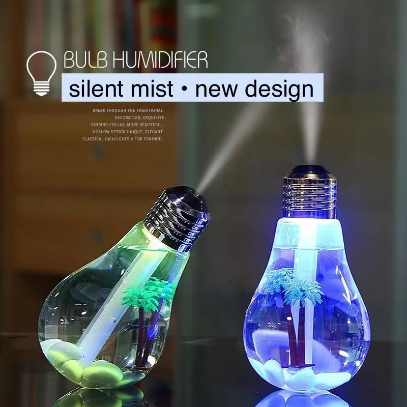 Creative Bulb Design Air Humidifier Car Home Silent Mist