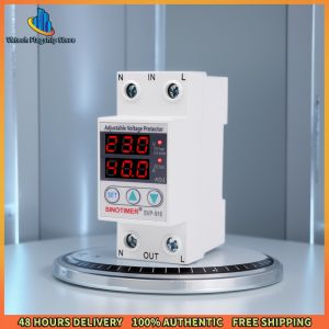 Vktech Voltage Surge Protector Relay SVP-916 with Adjustable Settings for Home Electrical System Overvoltage Protection