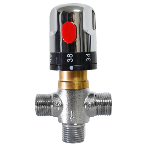 SIDSI Solid Brass Thermostatic Mixing Valve 3Way Hot and Cold Control Temperature Control Valve Faucet Control Pressure Balance Brass Thermostatic Valve Shower System