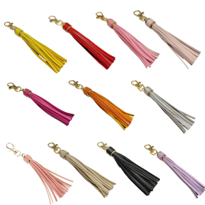 Handmade PU Leather Tassels Bag Ornament PU Leather Tassels Key Holder Designed For The Style Bag Hangings