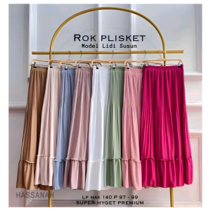 ROK SKIRT PLISKET CLARA BAHAN HYGET SUPER PREMIUM