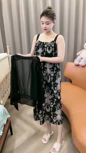 ฤดูร้อนขนาดพิเศษเสื้อสตรีปล่อยชายสวยงามชุดเดรสสายเดี่ยวสำหรับผู้หญิงชุดเดรสยาวทรงหลวมพิมพ์ลายแขนกุดลดอายุ