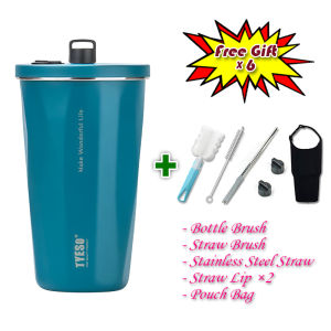 Tyeso Coffee Mug 600ml Tumbler With 6xFree Gift 304 Stainless Steel Water Bottle Theos Insulated Cup Botol Air 保温杯