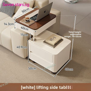 Bedside Cabinet Rotating Adjustable Movable Multifunctional Bedside Table Sofa Cabinet 3-in-1 Modern Simple Living Room Bedroom Storage Cabinet