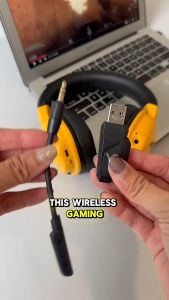 Vinnfier Toros 9 BT Wireless Gaming Headset 7.1 Surround Bluetooth 5.3 55H Battery RGB Light USB Dongle Yellow