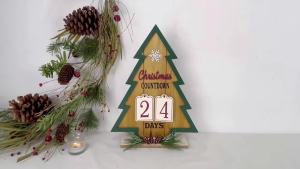 ปฏิทินนับถอยหลังต้นคริสต์มาส ตกแต่งไม้ นับถอยหลังคริสต์มาส 2024 สำหรับโต๊ะ 32 วัน วันหยุดฤดูหนาว สำหรับโต๊ะ ชั้นวาง ของตกแต่งกลางบ้าน ของขวัญสำหรับผู้ใหญ่ สีน้ำตาล ขนาด 14.2 นิ้ว