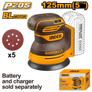 INGCO 20V CORDLESS RANDOM ORBITAL SANDER | BRUSHLESS MOTOR | CROSLI20021 CROSLI2002