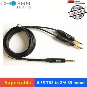 6.35mm 1/4 TRS to dual 6.35 TS mono audio cable 1-10m