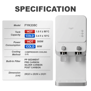 INSTALL  KL&SELANGOR IPRO 3 Suhu Hot & Warm & Cold Tabletop Water Dispenser FYK335C - 4 HALAL Filter