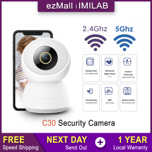 IMILAB C30 2.5K WiFi 5GHz and 2.4GHz Home Security Camera Indoor 360° WiFi CCTV IP Camera for Pet/Nanny/Baby Monitor 4MP F1.4 with Motion Detection Night Vision 2-Way Audio Cloud/SD Card