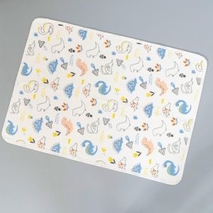 Tấm Lót nằm có chống thấm cho bé 6 LỚP  loại SỢI TRE đẹp dày dặn bền 50x70cm