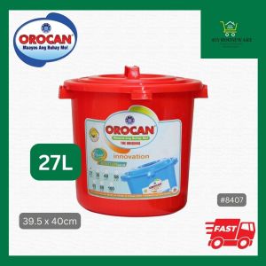 Orocan Drum with Cover Utility Can 27L Water Container Dram Timba Balde - #8407 8409 8412 8417