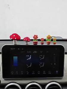CuteMushroom Healing Car Dashboard Ornaments - Soft Resin Adorable Design 2Pcs - For Girls Auto Interior Decor Gift