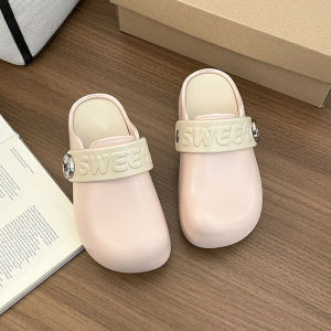 Free Shipping Trendy And Versatile Slip-On Sandals 2026 Minimalist Retro Thick-Soled Comfortable Indoor Slippers For Women Summer Outdoor Style