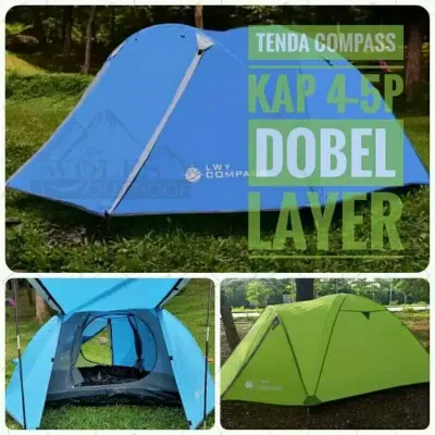 Tenda camping Compas ~Tenda LWY Compas kapasitas 4-5p double layer