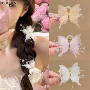 GUCHEN3🦋 Vải tuyn bướm Clip tóc cho phụ nữ cô gái đầy màu sắc kẹp tóc bên Clip ngọt ngào dễ thương bướm barrette Phụ kiện tóc