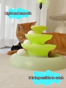 Cat Toys Interactive Toy Automatically Tease The Cat To Relieve Boredom Cat Turntable Ball Four-Tier