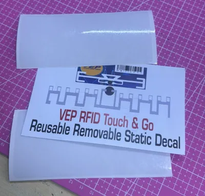 VEP RFID Touch & Go Reusable & Removable Static Decal