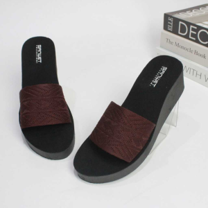 Sandal Wedges Wanita Dewasa Selop Rajut Import Motif Wb 129 Terbaru