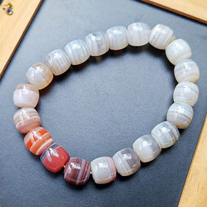 Collection Grade Natural Duo Bao Colorful Lace Agate Abacus Rondelle Bracelet