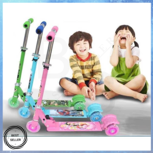 Ride-On Push Scooter for Kids Foldable with Laser Light Wheel with box