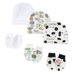 หมวกหมวกเด็กผ้าฝ้ายระบายอากาศได้3ชุดสำหรับเด็กแรกเกิดทารกแรกเกิดมีกันลื่นดีไซน์ที่ปลอดภัย