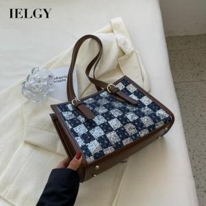 IELGY Túi Kẹp Nách Đeo Vai Vải Bố Kẻ Sọc Cho Nữ