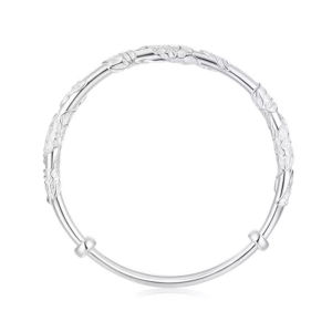 CTS S990 Silver Flower Leaf Vine Bangle Bracelet Adjustable for Girlfriend Birthday Gifts CHOW TAI SENG 周大生 S0ZC0217