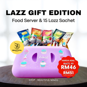 LAZZ Gift Edition | Purple Food Server (26.5cm x 16cm) and 15 Sachet Lazz Goat Milk (15 x 25gram)