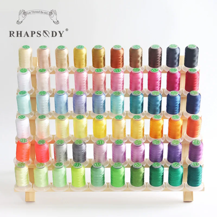 Rhapsody Thread Rhapsody 40WT Polyester Embroidery Machine Thread 550Y 60 Colors ...