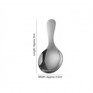 Stainless Steel Ice Cream Spoon Short Handle Small Round Teaspoon Dessert Cake