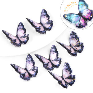 2ชิ้น21X22มิลลิเมตรเรซิ่นที่มีสีสันจี้ผีเสื้อเสน่ห์ลูกปัดสำหรับการทำสร้อยข้อมือ DIY สร้อยคอต่างหูอุปกรณ์เครื่องประดับ