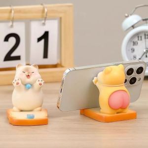 Cute Siamese Cat Phone Stand Creative Desk & Bedside Holder Lucky Cat Ornament