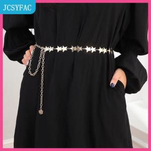JCSYFAC Cổ Điển Phụ Nữ Thắt Lưng Vành Đai Nữ Kim Loại Sao Năm Cánh Chuỗi Vành Đai Tua Eo Chuỗi Vành Đai Phụ Nữ Trang Trí Cơ Thể Đồ Trang Sức